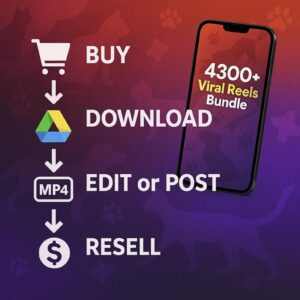 4300+ Pet Reels PLR MRR Resell Rights Commercial Use Funny Dog Cat Content Bundle