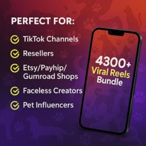 4300+ Pet Reels PLR MRR Resell Rights Commercial Use Funny Dog Cat Content Bundle