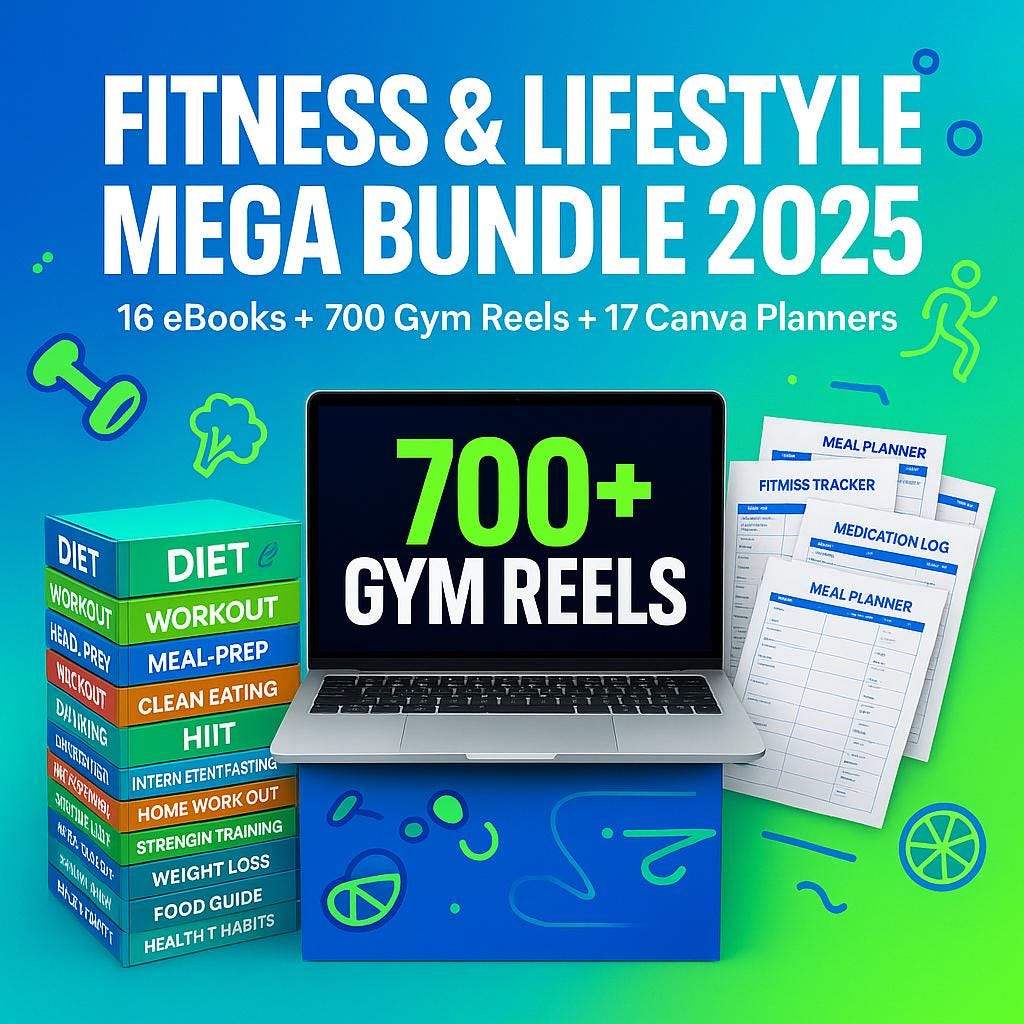 Fitness Mega Bundle | 700+ Gym Reels, eBooks, Canva Planners (PLR & MRR) (Digital Download) - Image 3