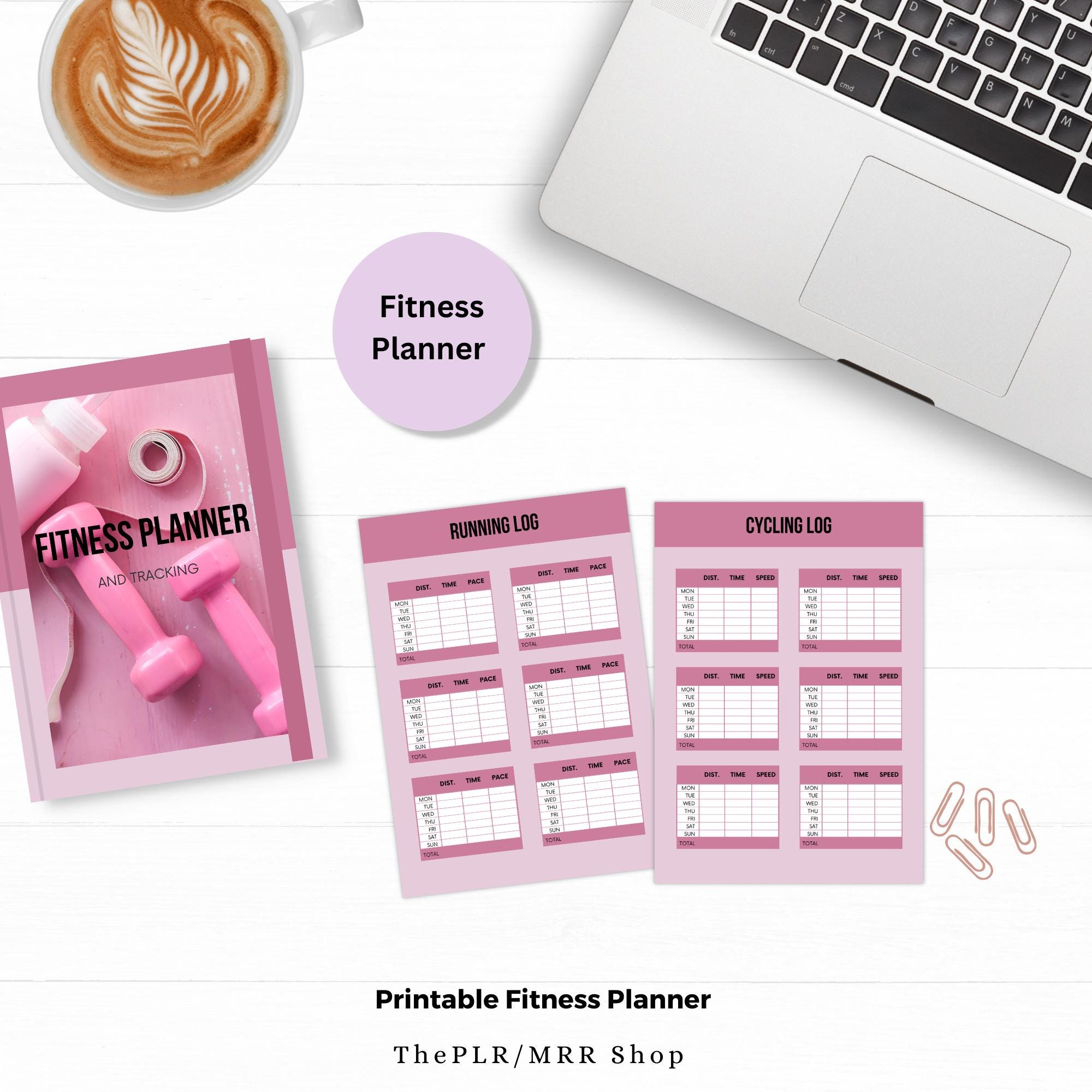 Master Resell Rights PLR Fitness Planner, PLR, MRR, Done for you printable Planner, Fitness Journal, Workout planner, for women, for girls - Image 2