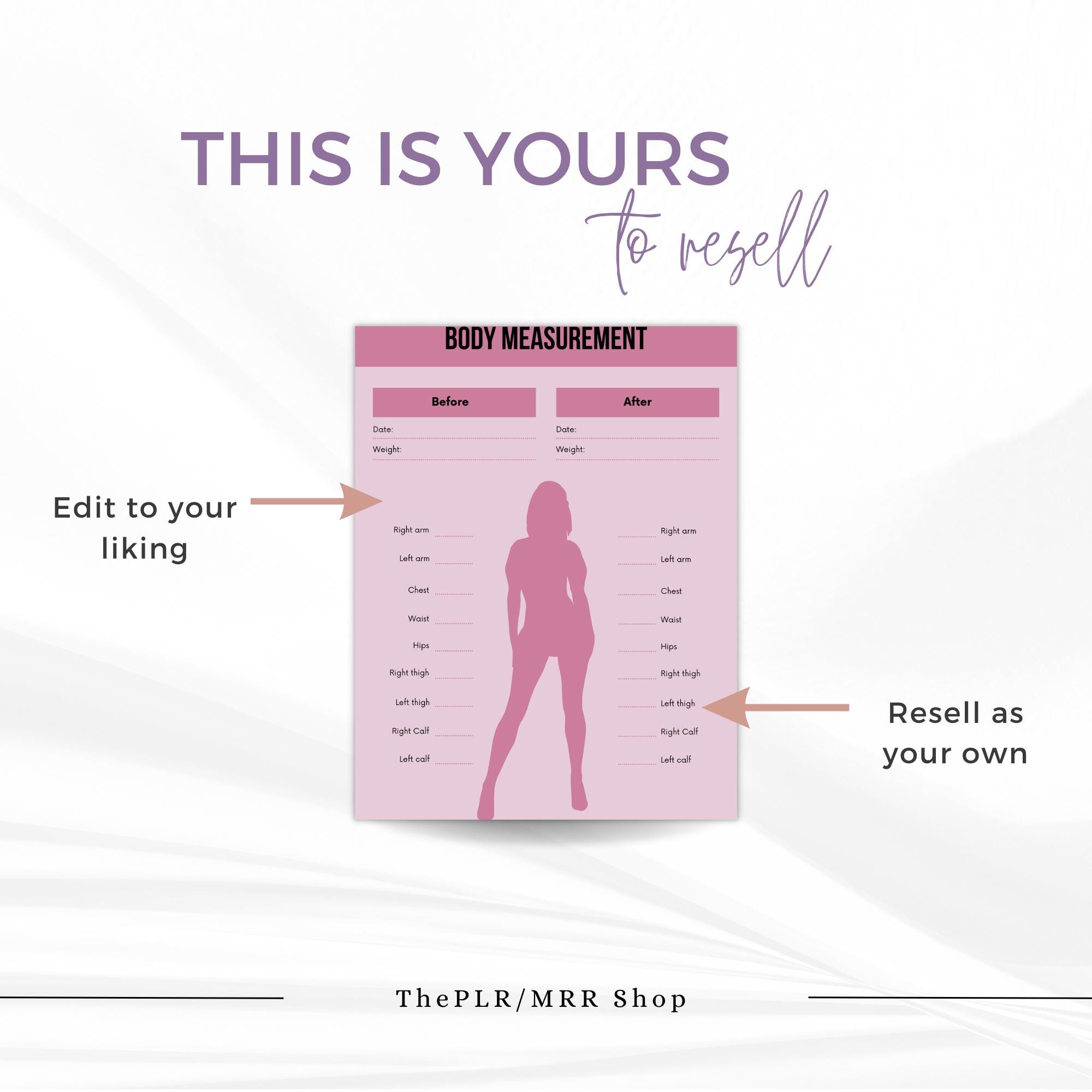 Master Resell Rights PLR Fitness Planner, PLR, MRR, Done for you printable Planner, Fitness Journal, Workout planner, for women, for girls - Image 4