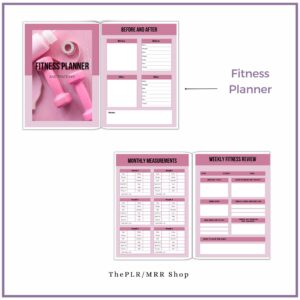 Master Resell Rights PLR Fitness Planner, PLR, MRR, Done for you printable Planner, Fitness Journal, Workout planner, for women, for girls