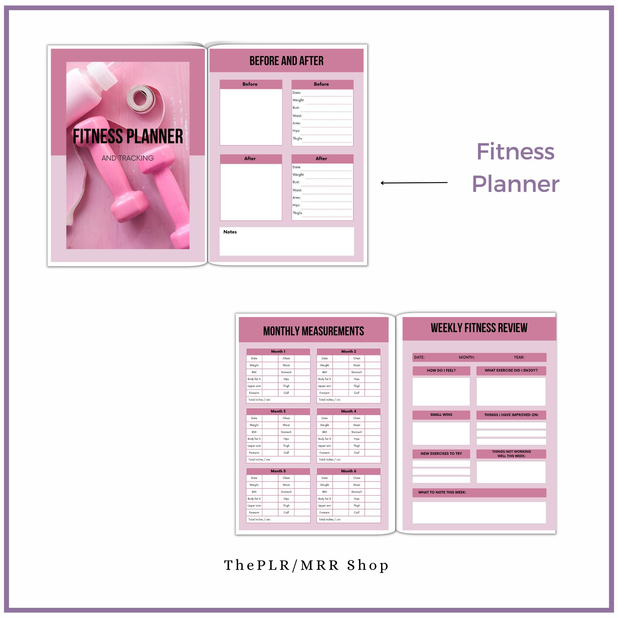 Master Resell Rights PLR Fitness Planner, PLR, MRR, Done for you printable Planner, Fitness Journal, Workout planner, for women, for girls - Image 5