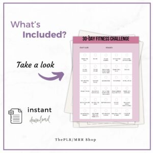 Master Resell Rights PLR Fitness Planner, PLR, MRR, Done for you printable Planner, Fitness Journal, Workout planner, for women, for girls