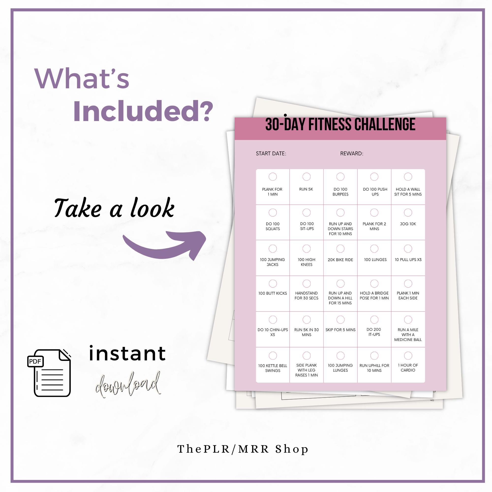 Master Resell Rights PLR Fitness Planner, PLR, MRR, Done for you printable Planner, Fitness Journal, Workout planner, for women, for girls - Image 6
