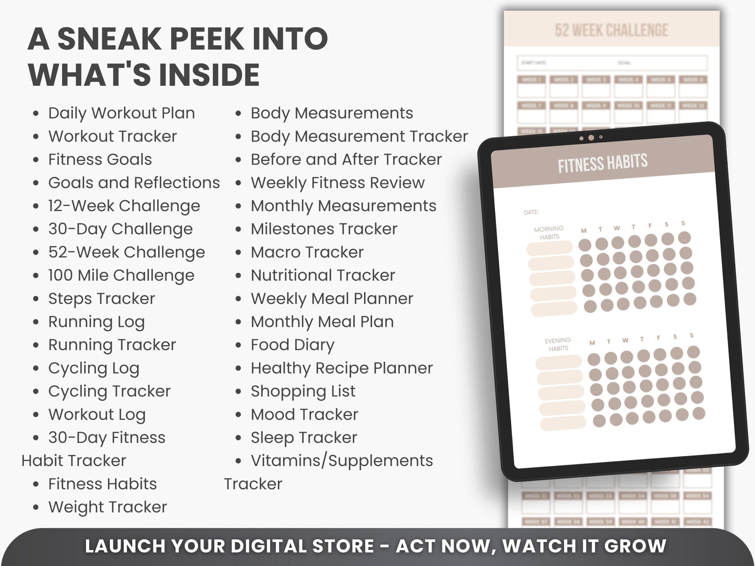 Ultimate Fitness Planner Bundle PLR & MRR – Editable Canva Workout Planner, Meal Planner, Weight Loss Tracker, Gym Log Book for Resell - Image 5