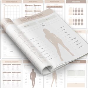 Ultimate Fitness Planner Bundle PLR & MRR – Editable Canva Workout Planner, Meal Planner, Weight Loss Tracker, Gym Log Book for Resell